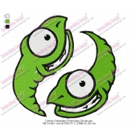 Cartoon Caterpillars Embroidery Design